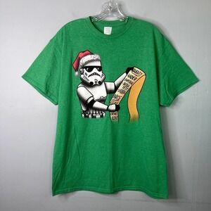 Star Wars Stormtrooper Naughty or Nice Christmas List Graphic T-Shirt Men's Sz L